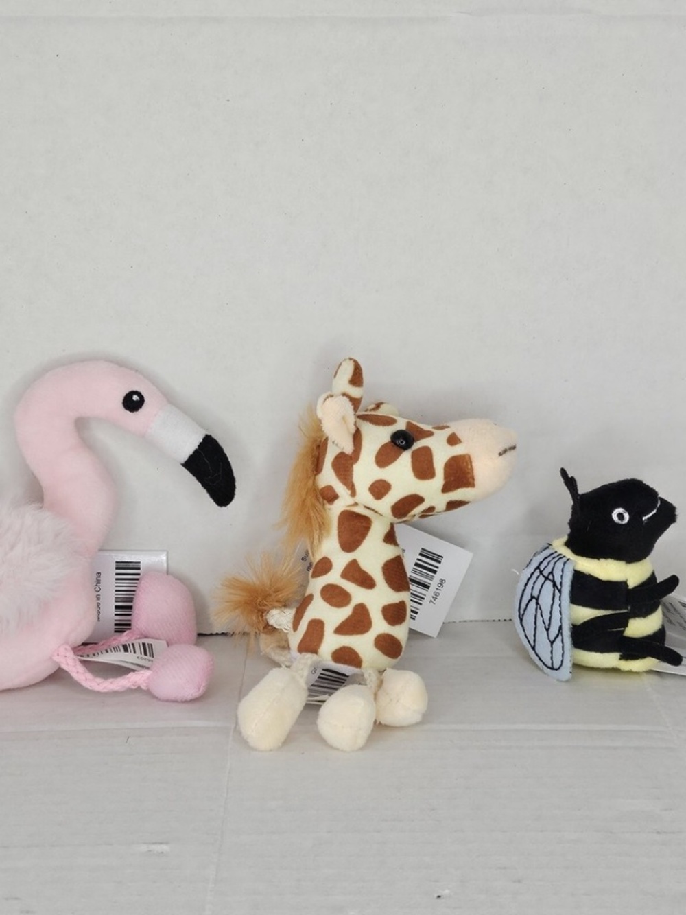 New Set 3 The Puppet Company Plush Finger Puppets Flamingo Giraffe Bee